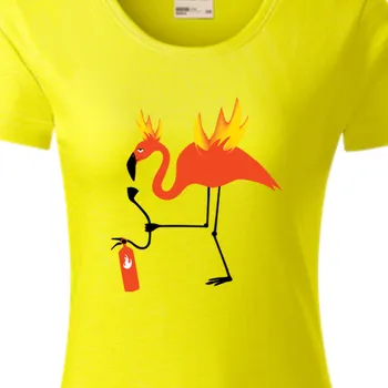 Dámské tričko Organická trička Zvířata | Dámské tričko Plameňák