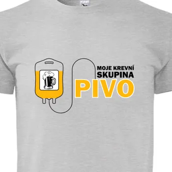 Pánské tričko Tričko  Akce | Tričko Pivo - moje krevní skupina