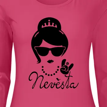 Dámské tričko Triko s dlouhým rukávem Rozlučka se svobodou | Tričko s dlouhým rukávem Nevěsta