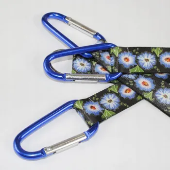 Vodítko pro psa Krátké vodítko folk opolské modré květiny černé