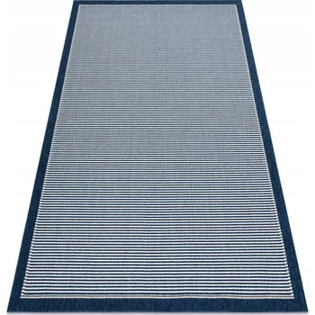 Koberec KOBEREC PROUŽKOVANÝ 120x170 cm RÁMEČEK modrý #B1246