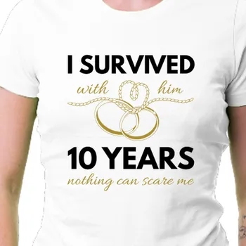 Tričko Výročí svatby | Dámské tričko 10. výročí svatby