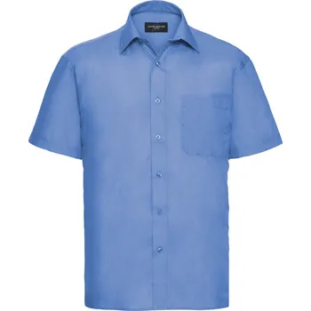 Pánská košile Russell Košile 935M, popelínová, krátký rukáv COT11935M41502-corporate b M Modrá korporátní