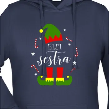 Dámská mikina Mikina Vánoce | Mikina Elfí Sestra