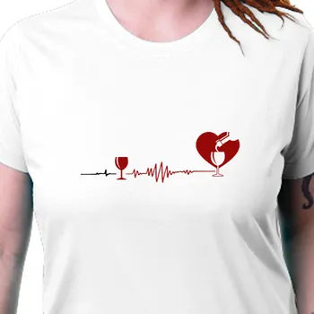 Dámské tričko Tričko Víno | Tričko s motivem EKG vína