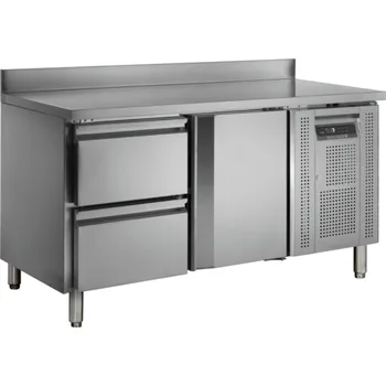 TEFCOLD Chladicí Stůl Nerez CK 7220 + AKCE | š. 136 cm, se Zásuvkami, 1 Dveře + 2 zásuvky, se zadním lemem, Servis ČR