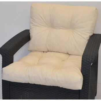 Axin Trading s.r.o. Polstr na křeslo z umělého ratanu - látka světle béžový melír