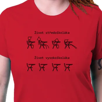 Tričko Vtipná | Tričko Život středoškolačky a vysokoškolačky