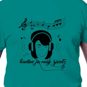 Pánské tričko Tričko Motivační | Tričko Hudba je život