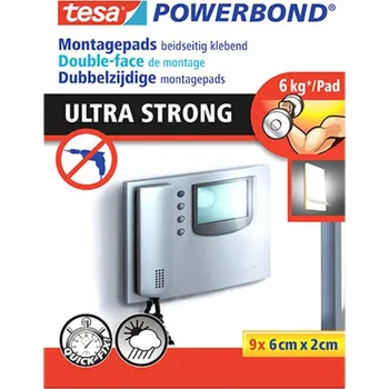 Izolační páska Tesa Proužky oboustranné montážní Powerbond ULTRA STRONG, 6x2cm, 9ks