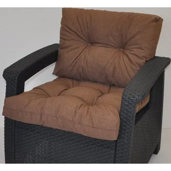 Podsedák Axin Trading s.r.o. Polstr na křeslo z umělého ratanu - látka hnědý melír