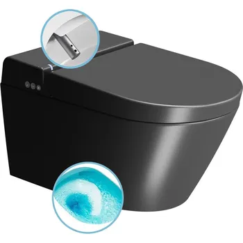 Klozet WCLEAN závěsné WC Swirlflush s integrovaným elektronickým bidetem, černá dual-mat + slevový kód