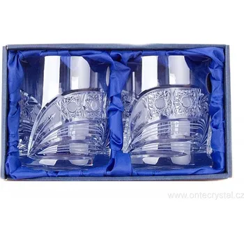 Sklenice Bohemia Crystal sada 2 broušených sklenic na whisky brus Kometa 330ml