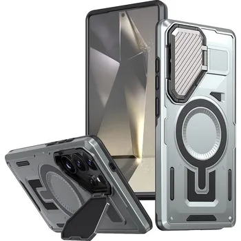 Pouzdro na mobilní telefon Kryt na Samsung Galaxy S24 Ultra s krytkou na fotoaparát stříbrný