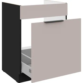 Kuchyňská skříňka Spodní skříňka pod dřez se šuplíkem Premium Box 60 ZL 1S BB Arona černá matná / kašmír