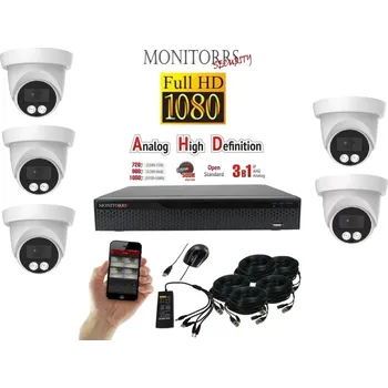 Kompletní kamerový systém Monitorrs Security AHD 5 kamerový set 2 Mpix Dome (6196K5) (Monitorrs Security)