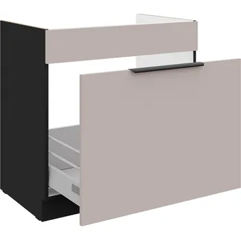 Kuchyňská skříňka Spodní skříňka pod dřez se šuplíkem Premium Box 80 ZL 1S BB Arona černá matná / kašmír