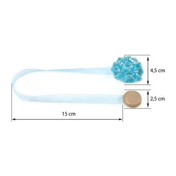Dekorační ozdobná spona na záclony a závěsy s magnetem MILENA, modrá, O 4,5 cm Mybesthome cena za 2 ks v balení