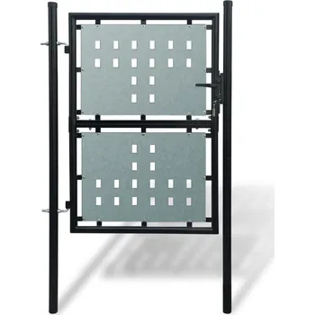branka vidaXL Marketos Černá jednokřídlá plotová branka 100 x 175 cm