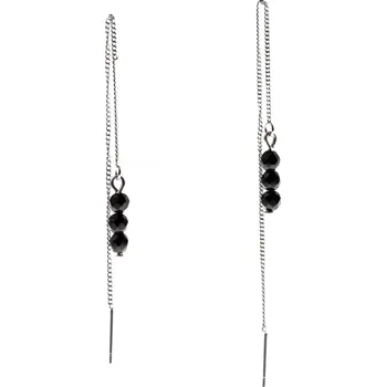 Náušnice Provlékací náušnice Onyx Černá