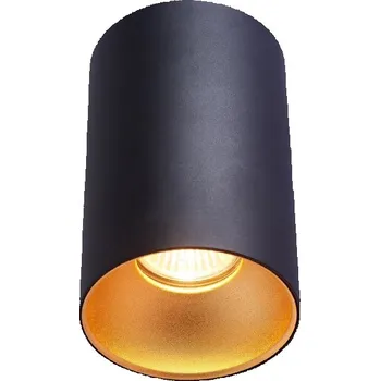 Bodové svítidlo Tracon SPGU10MGB Stropní bodové svítidlo, válec, černé, zlatý refl. 100-240VAC, 50Hz, 1xGU10, max.35W (Tracon SPGU10MGB)