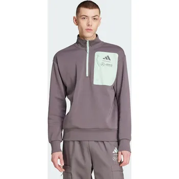 Dámská mikina ADIDAS Mikina Mercedes - AMG Petronas Formula One Team Premium Woven Fleece XS FIALOVÁ|ZELENÁ