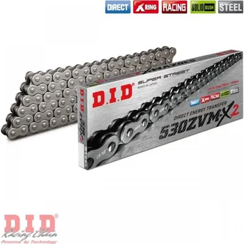 Řetězová sada pro motocykl D.I.D. 530 ZVM-X2 Black 112 čl.