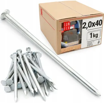 Hřebík Hřebíky stavební 40mm pozinkované krokvové hladké 1,5 palce 2x40mm 1kg