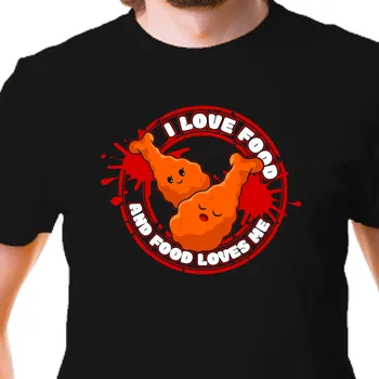 Pánské tričko Tričko Jídlo a káva | Tričko Kuřecí stehýnka I Love Food