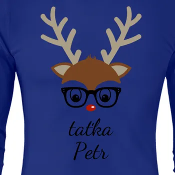 Triko s dlouhým rukávem Vánoce | Pánské vánoční triko se sobem