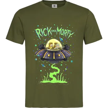 Pánská móda Tričko Rick and Morty | UFO Druh: Pánské, Barva: Khaki, Velikost: XL