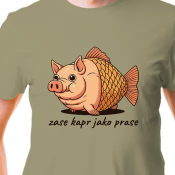 Pánské tričko Tričko Rybáři | Rybářské triko Kapr jako prase