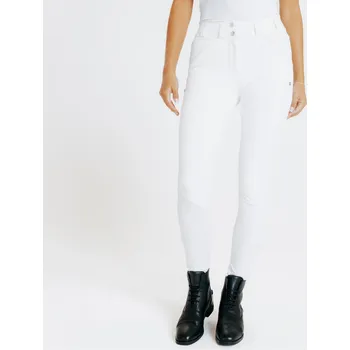 Jezdecké kalhoty FOUGANZA Dámské závodní rajtky 900 Fullgrip S BÍLÁ