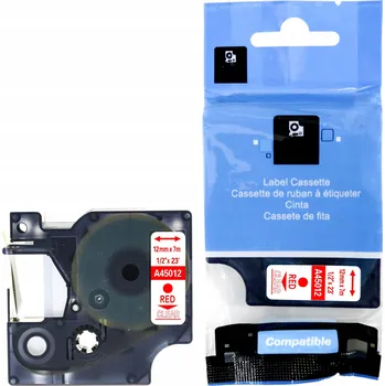 Pásek do tiskárny PÁSKA DO DYMO 45012 12mm 7m PRŮHLEDNÁ / ČERVENÁ