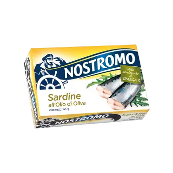 konzervovaná ryba Nostromo Sardinky v olivovém oleji (Sardine all’Olio di Oliva) 120g
