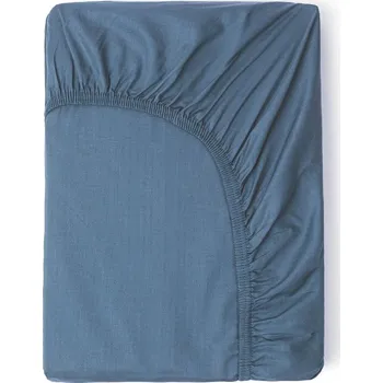 Prostěradlo Modré elastické prostěradlo z bavlněného saténu HIP, 140 x 200 cm ID_1394229