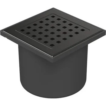 Podlahová vpusť přímá černá D110, mřížka GATE černá