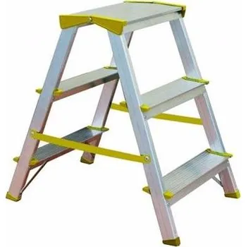 Schůdek Alve 1964 - Schůdky 78cm oboustranné hliníkové, 4 příčky, EUROSTYL se zámkem