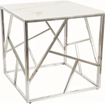 Konferenční stolek Casarredo Konferenční stolek MACADA B II stříbrný kov/efekt bílý mramor