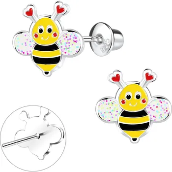 Náušnice Stříbrné náušnice Včelky