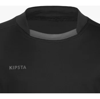 Míčový sport KIPSTA Dětský ragbyový dres R100 černý 12 LET KAŠTANOVÁ|ČERNÁ|ŠEDÁ