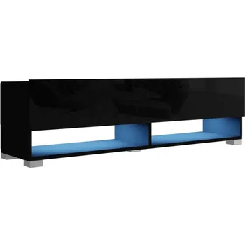 Televizní stolek Televizní stolek ANTOFALLA 140, černá/černý lesk + vyzvednutí ZDARMA