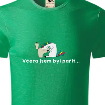 Pánské tričko Organická trička Vtipná | Organické triko s jednorožcem Kocovina