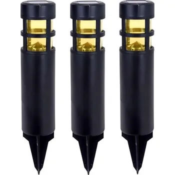 Osvětlení PROGARDEN Zahradní solární lampa se zápichem sada 3 ks černá KO-DX9300830