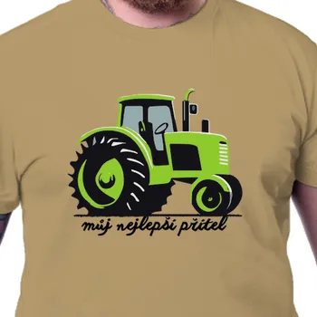Pánské tričko Tričko Traktory a bagry | Tričko Můj nejlepší přítel traktor