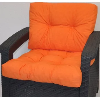 Podsedák Axin Trading s.r.o. Polstr na křeslo z umělého ratanu - látka oranžový melír