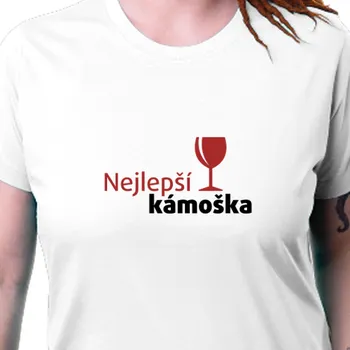 Dámské tričko Tričko Víno | Dámské tričko nejlepší kámoška sklenice
