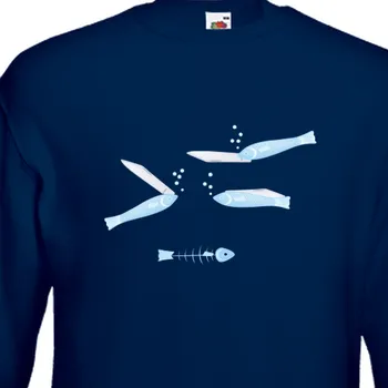 Pánská mikina Mikina Rybáři | Mikina Vostrý rybky