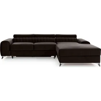 Sedací souprava Rohová rozkládací sedací souprava GRAYSON 278 cm Nube 22 tmavě hnědá pravá