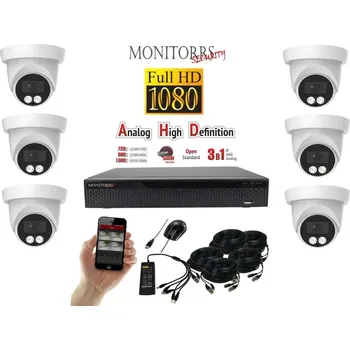 Kompletní kamerový systém Monitorrs Security AHD 6 kamerový set 2 Mpix Dome (6196K6) (Monitorrs Security)
